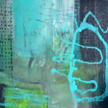 o. Titel, 2016, Acryl und Kreide auf Leinwand, 72x93 cm